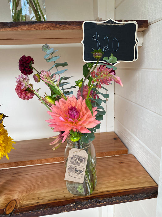 Large mason jar bouquet